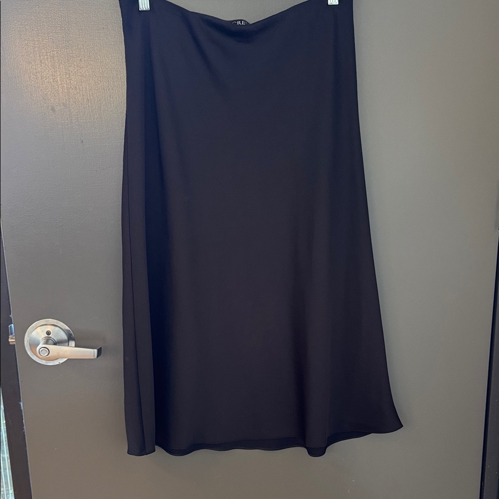 J. Crew Classic Black Midi Slip Skirt M